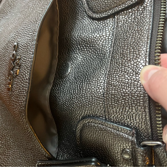 Coach Mickie Pebble Grain Pewter Satchel - Picture 6 of 7